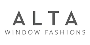 Logo for Alta Window Fashions. The name is in dark gray letters with the words 