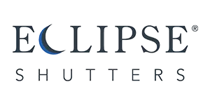 Eclipse Shutters logo, text with a blue crescent moon graphic. 