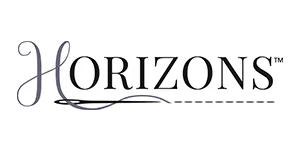 Logo for Horizons, featuring the word 