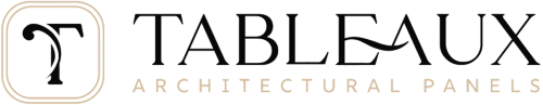 Tableaux Architectural Panels logo with stylized T icon and beige text on white background