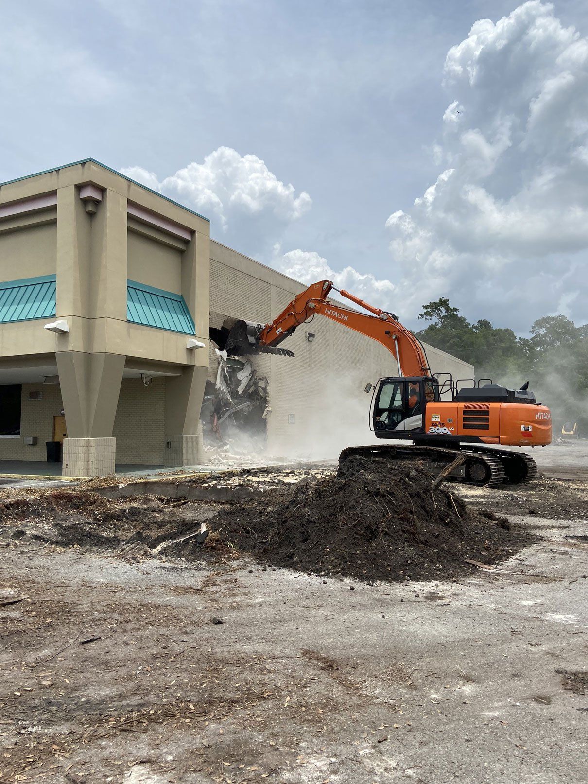 Blue lift with a man