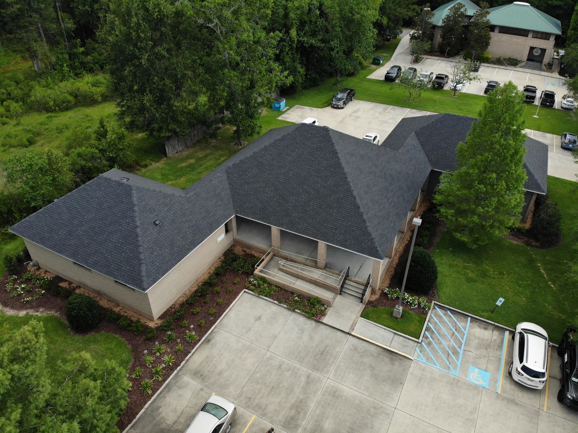 Top of the house dark asphalt roof