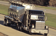 Moving oil tank truck