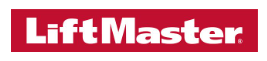 LiftMaster logo in white text on a red background.