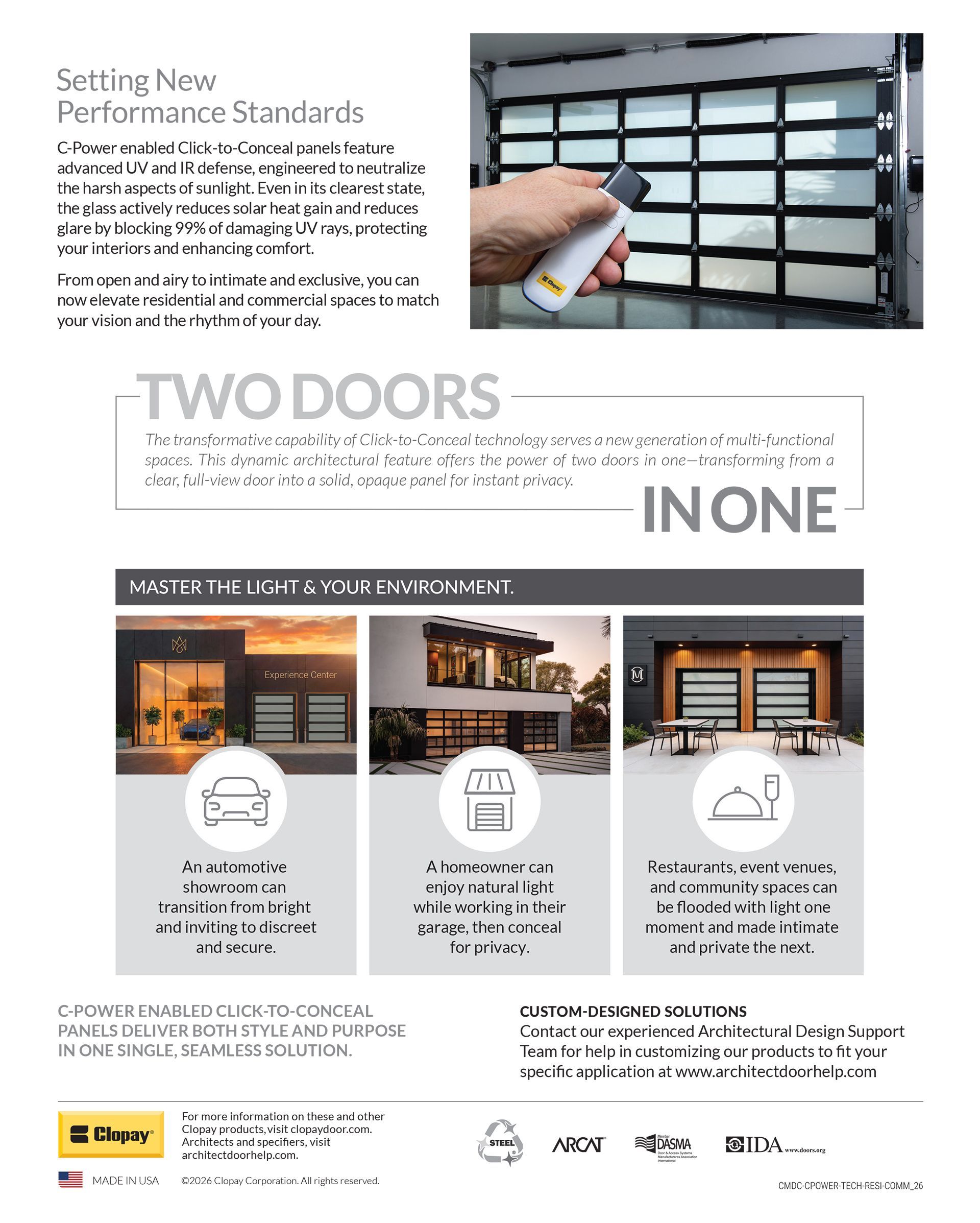 Product brochure for C-Power™ Enabled Click-to-Conceal™ Panels