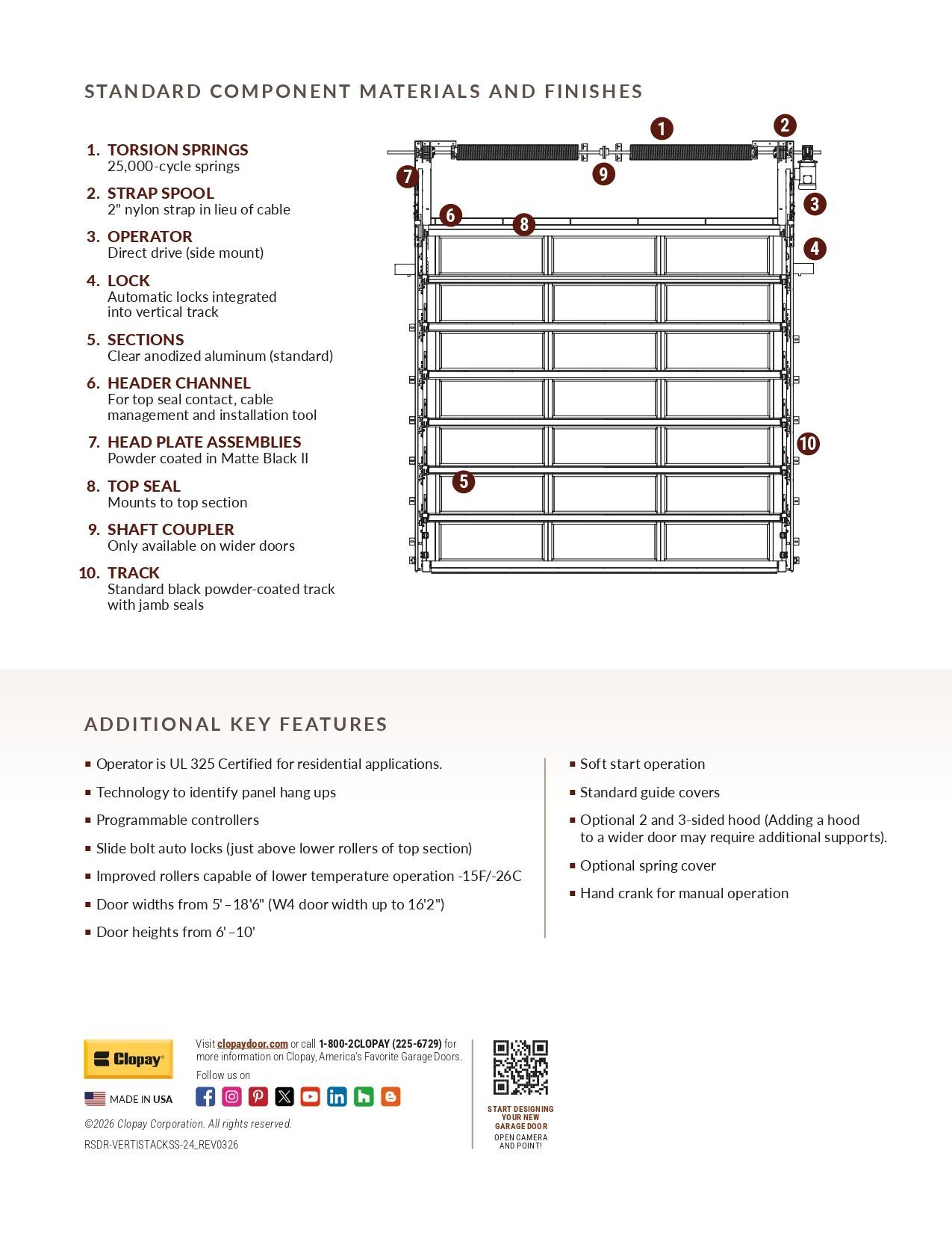Annotated metal component layout diagram with labeled dimensions and a parts list on a white background