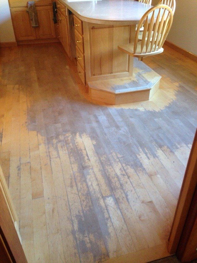 Hardwood Kitchen Floor Before Justin Heider Flooring Refinish