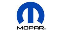 Mopar logo with blue emblem and black wordmark on a white background