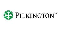 Pilkington logo with green circular emblem and black text on a white background