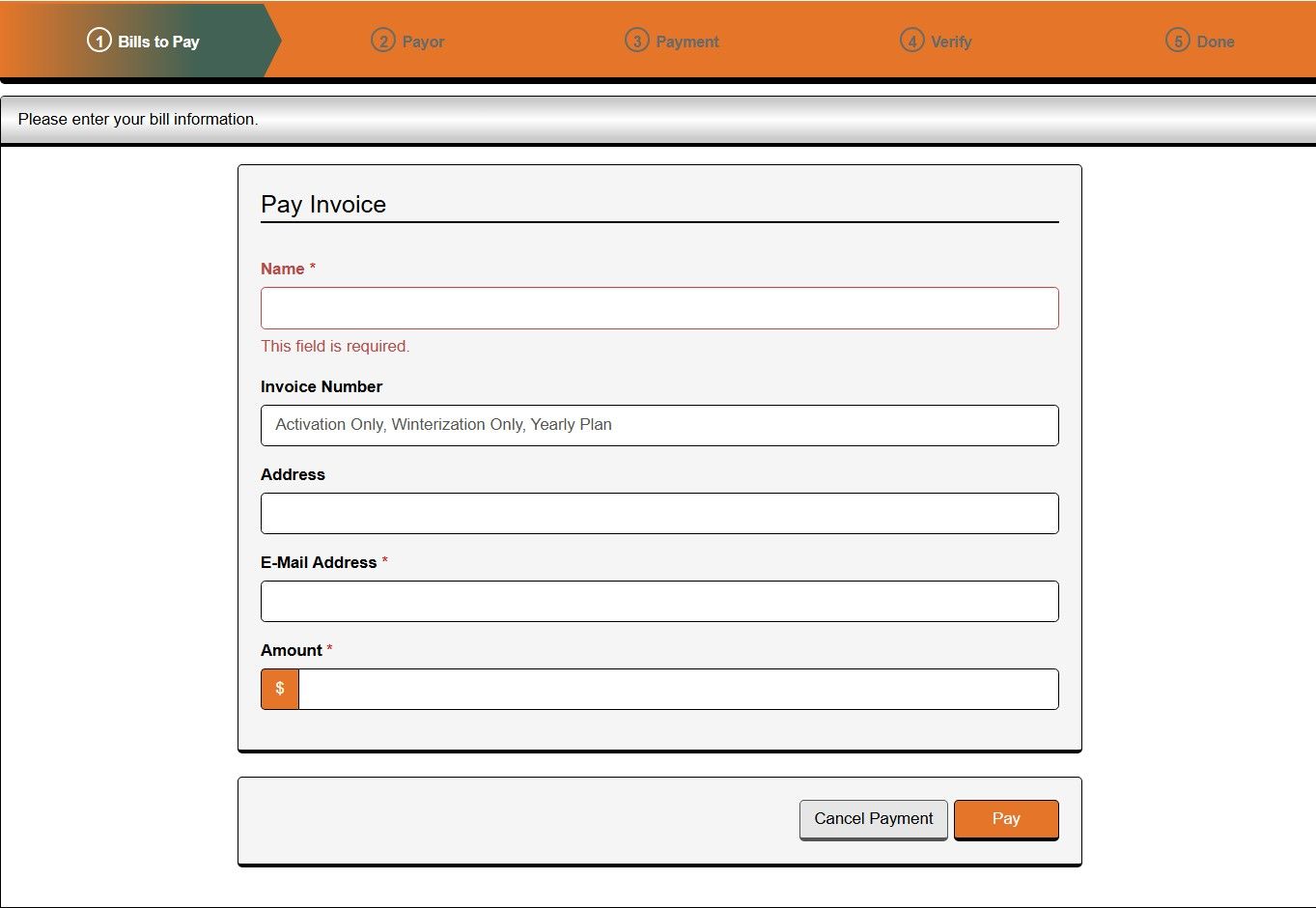 Online form: Name, email, phone, and address fields, with orange submit button.