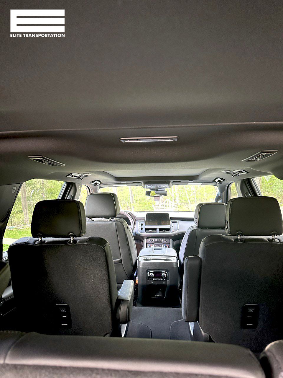 the interior of a suburban suv with a lot of seats
