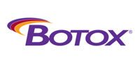 BOTOX logo with purple text and a multicolor swoosh above it