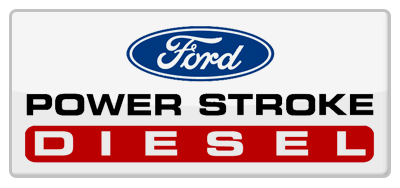 A ford power stroke diesel logo on a white background