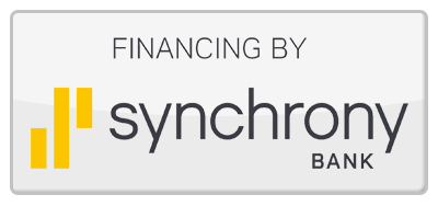 The logo for financing by synchrony bank is shown on a white background.