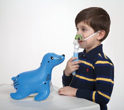 a child with oxygen mask