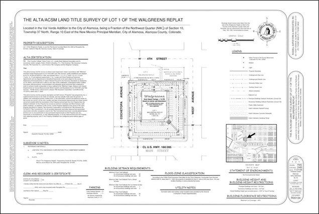 Scanned property survey map with boundary lines, measurements, and text annotations on a white page