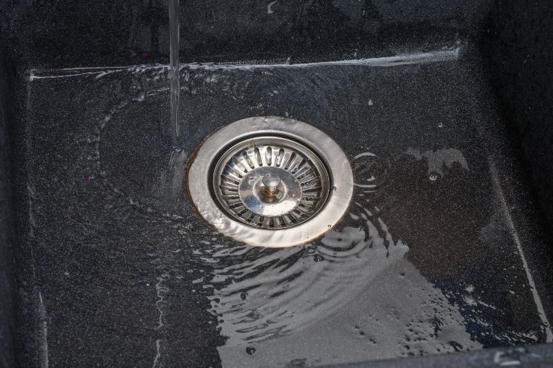 A close up of a sink with water coming out of it.