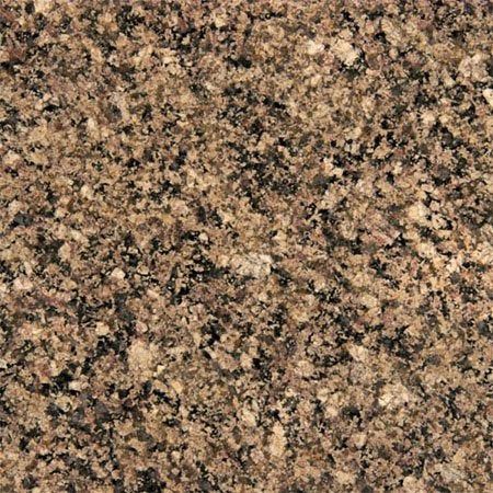 Tan and brown granite countertop with speckled pattern.