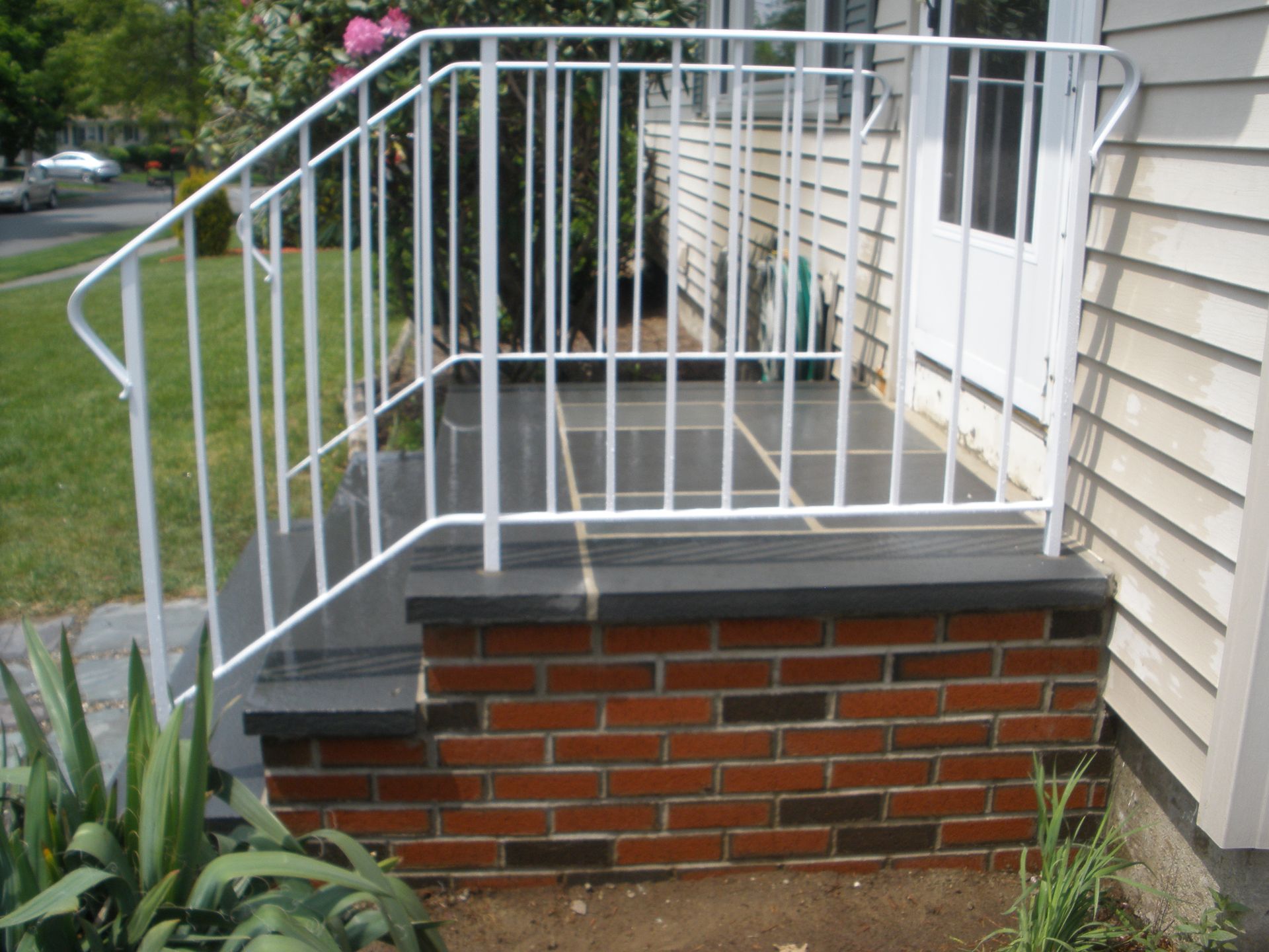 steps with iron fence