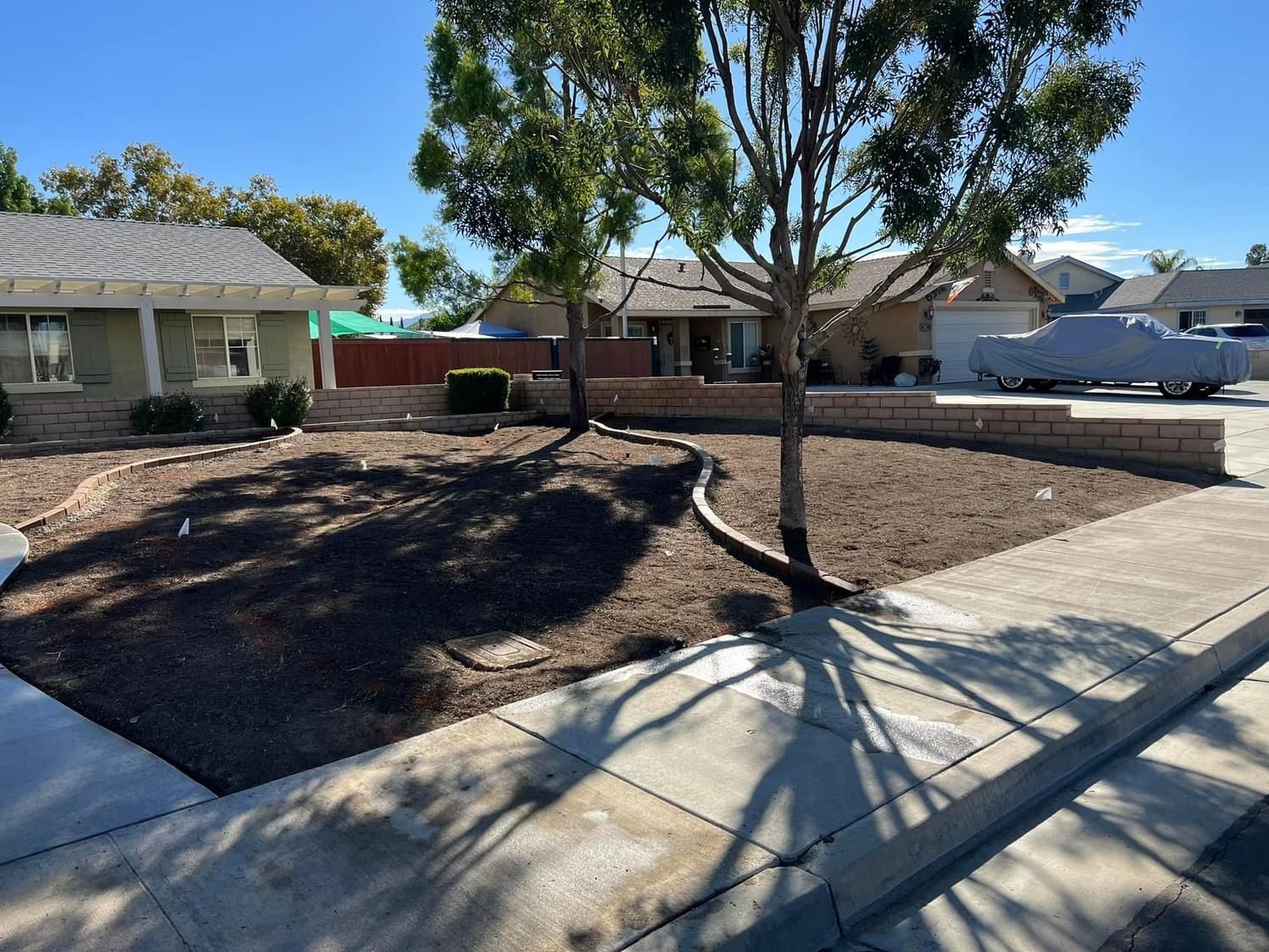 a house with a truck parked in front of it
