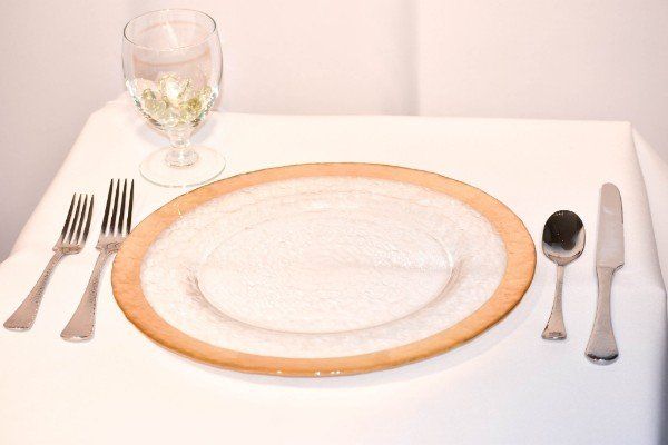 Iced Glass Gold Edged Charger