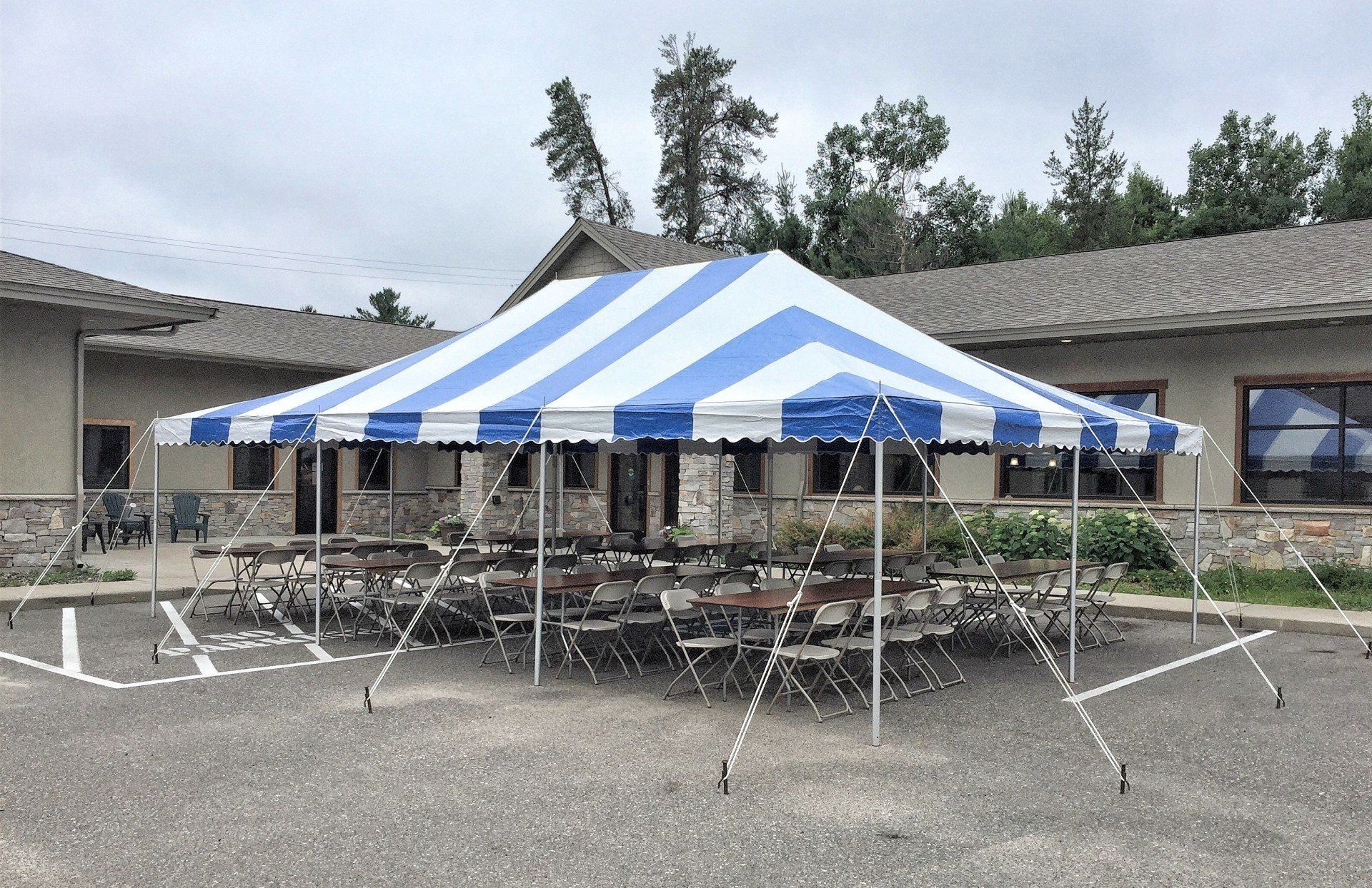 Blue Striped Large Canopy