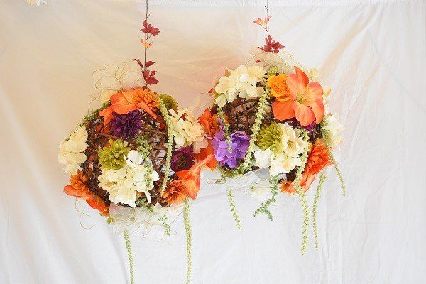 Hanging Wicker Floral Balls