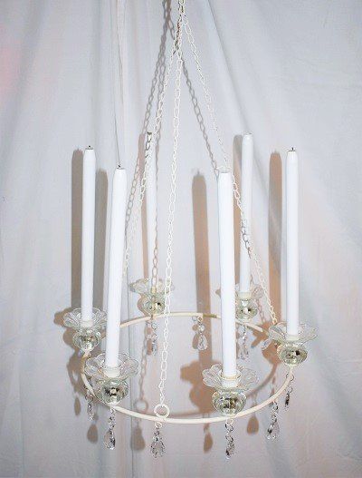 6 Lite Ivory Chandelier