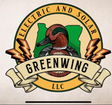 A logo for greenwing electric and solar llc