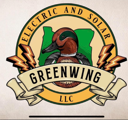 A logo for greenwing electric and solar llc
