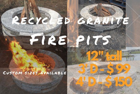 Recycled granite fire pits