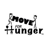 Logo for Move For Hunger featuring stick figures carrying the word 