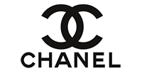 Black Chanel logo featuring the interlocking double-C symbol above the brand name in a bold, sans-serif font.