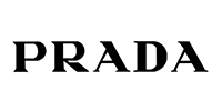 The black Prada logo text on a white background.