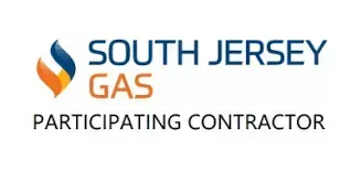 South Jersey Gas participating contractor logo in blue, orange, and black text