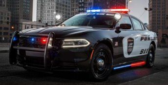 Police car with blinker