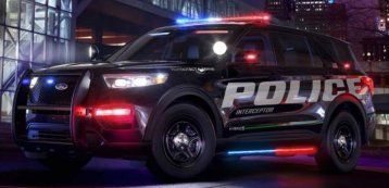 Police car with blinkers