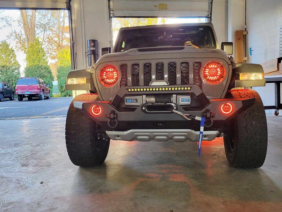 Jeep with orange lights