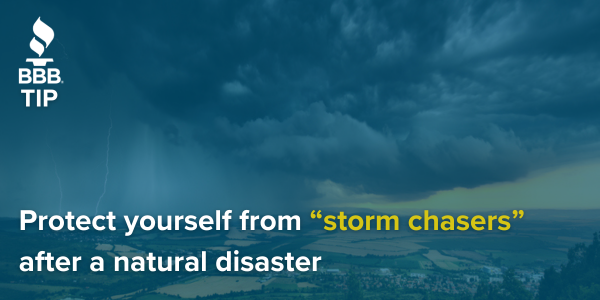 Dark stormy sky over a rural landscape. Text reads: Protect yourself from 