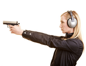 Woman holding a gun