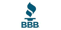 BBB logo with a blue flame above bold blue letters on a white background