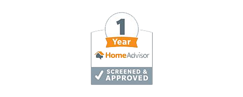 HomeAdvisor screened and approved badge. 1 year guarantee.