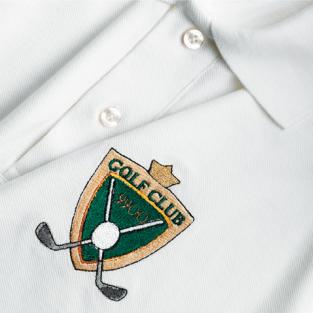 White polo with embroidered 