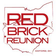 Red Brick Reunion logo with Ohio outline and Oxford, OH text in red and white