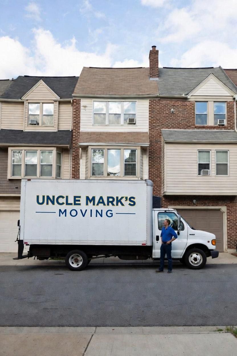 Moving truck labeled