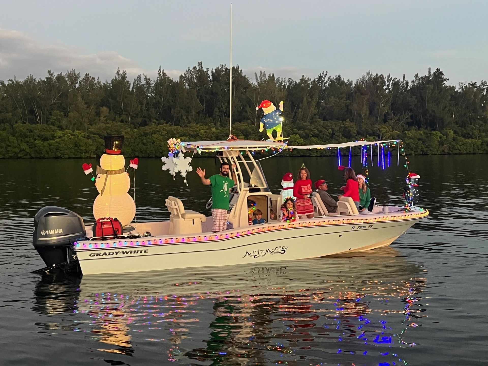 The 2025 Grady Bunch Burgee hanging up in The Green Turtle Club