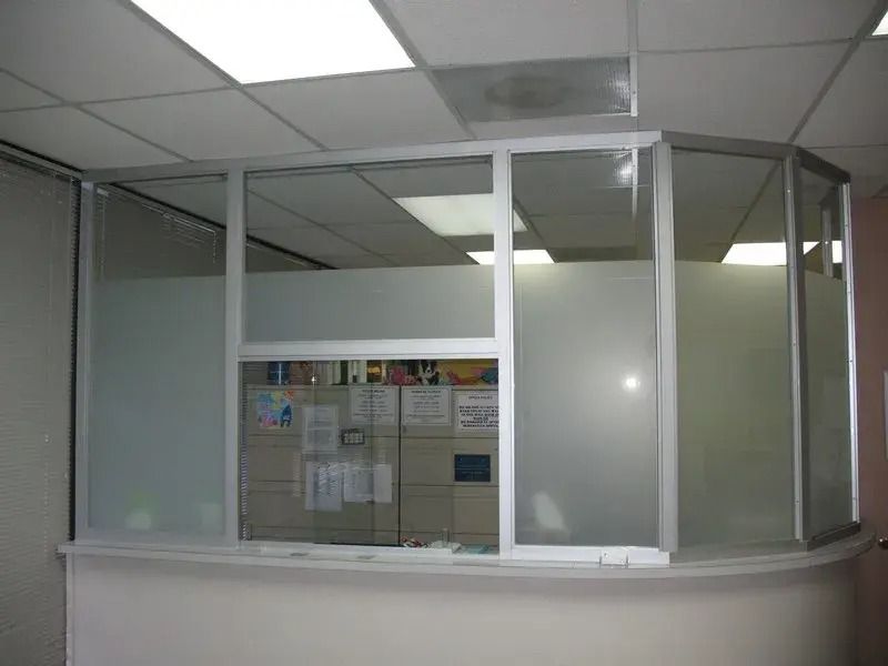 A room with a window and a sign that says ' a ' on it