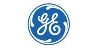 Blue GE logo in a circle with white lettering