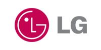 LG logo in gray and magenta on a white background