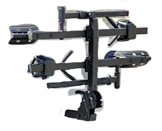 A close up of a bike rack on a white background